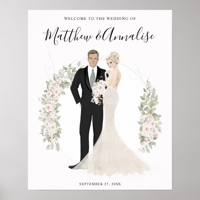 Poster Bienvenue à la mariée et au Mariage de chambre (Devant)