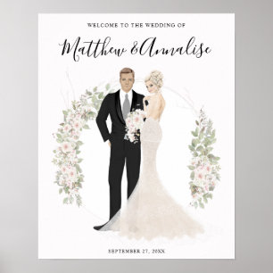 Poster Bienvenue à la mariée et au Mariage de chambre