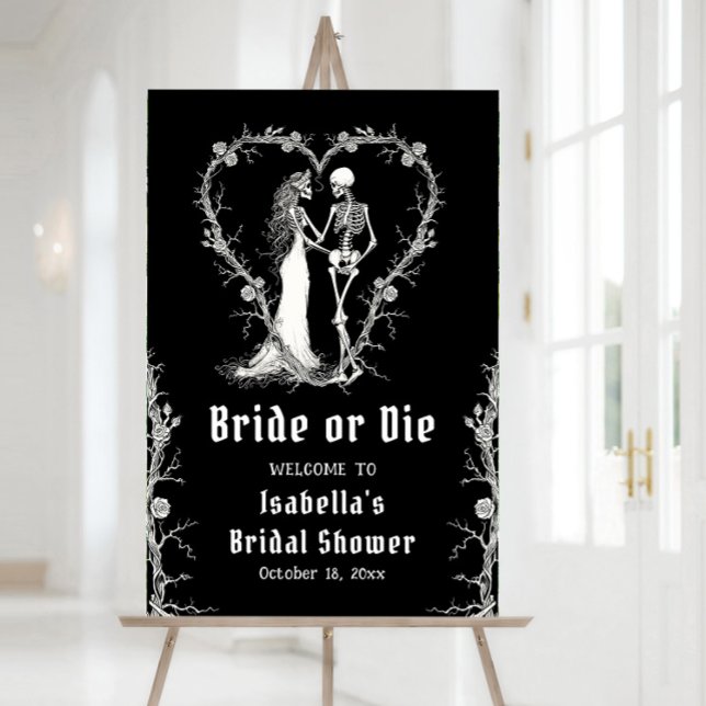 Poster Bienvenue à la mariée noire ou à la Fête des marié (Créateur téléchargé)