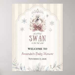 Poster Bienvenue à la Princesse d'Hiver Fête de Naissance