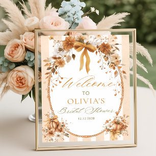 Poster Bienvenue à la réception de mariage avec un nœud f
