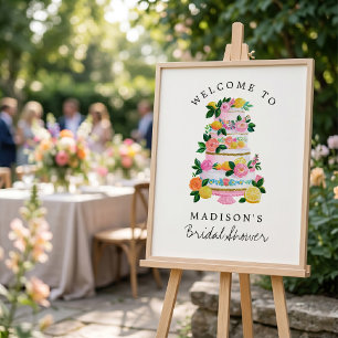 Poster Bienvenue à la réception de mariage citrique au ci