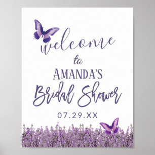 Poster Bienvenue à la réception de mariage élégante aux f