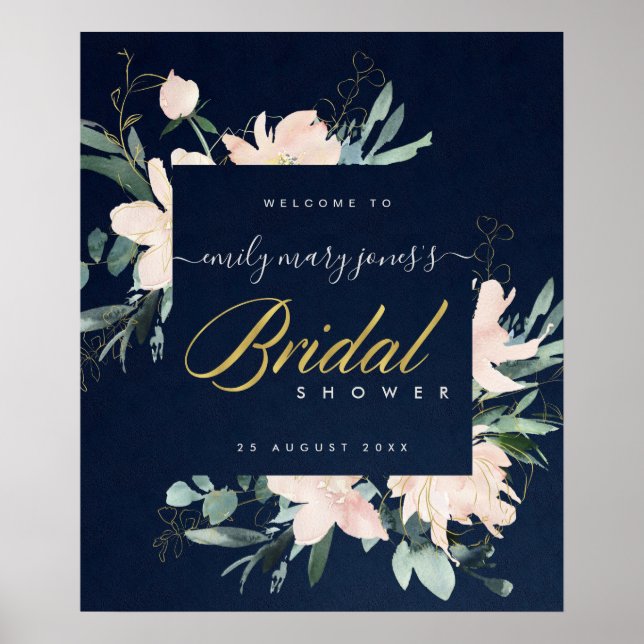 POSTER BIENVENUE À LA RÉCEPTION DE MARIAGE EN AQUERELLE F (Devant)