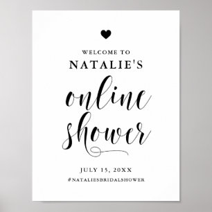 Poster Bienvenue à la soirée de mariage en ligne Black Bo