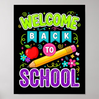 Poster Bienvenue à l'école, premier jour d'école
