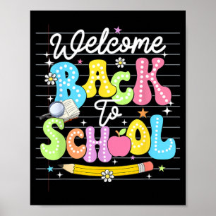 Poster Bienvenue à l'école Professeur Enfants Premier Jou