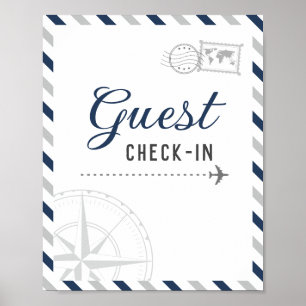 Poster Bienvenue à l'enregistrement des invités de l'avio