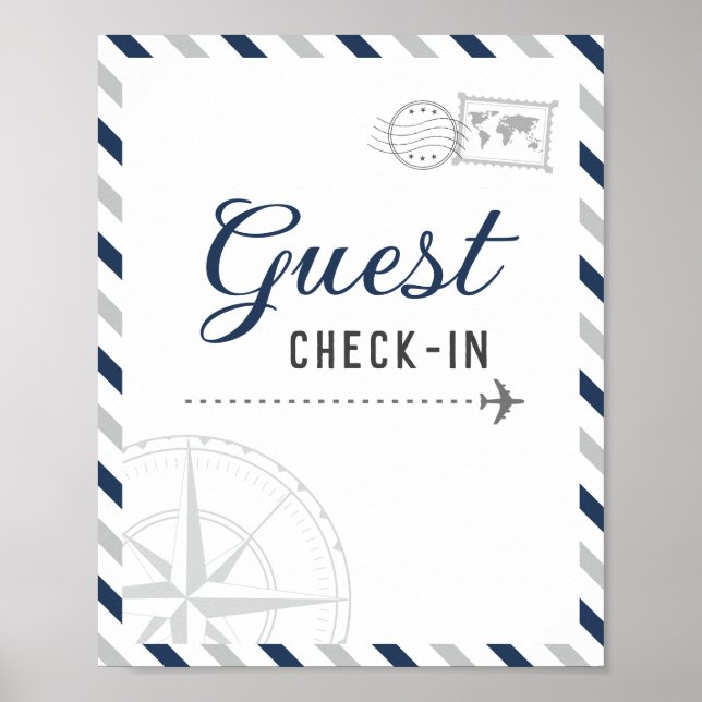 Poster Bienvenue à l'enregistrement des invités de voyage (Devant)