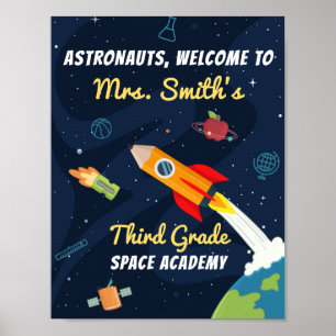 Poster Bienvenue à l'enseigne de l'école spatiale de la c