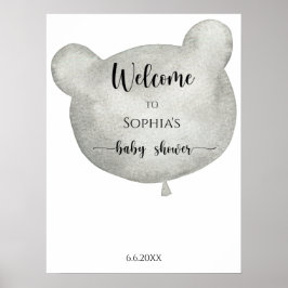 Poster Bienvenue à l'ours à ballon