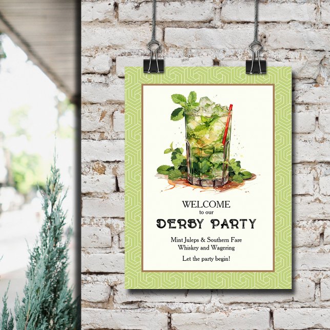Poster Bienvenue à Mint Julep Derby (Mint Julep Derby Welcome Poster)