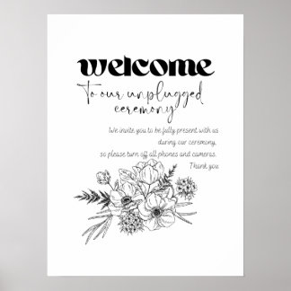 Poster Bienvenue à notre cérémonie débranchée