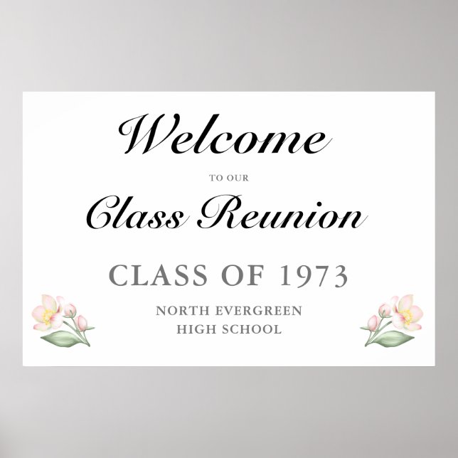 Poster Bienvenue À Notre Classe Reunion Apple Blossom Sch (Devant)