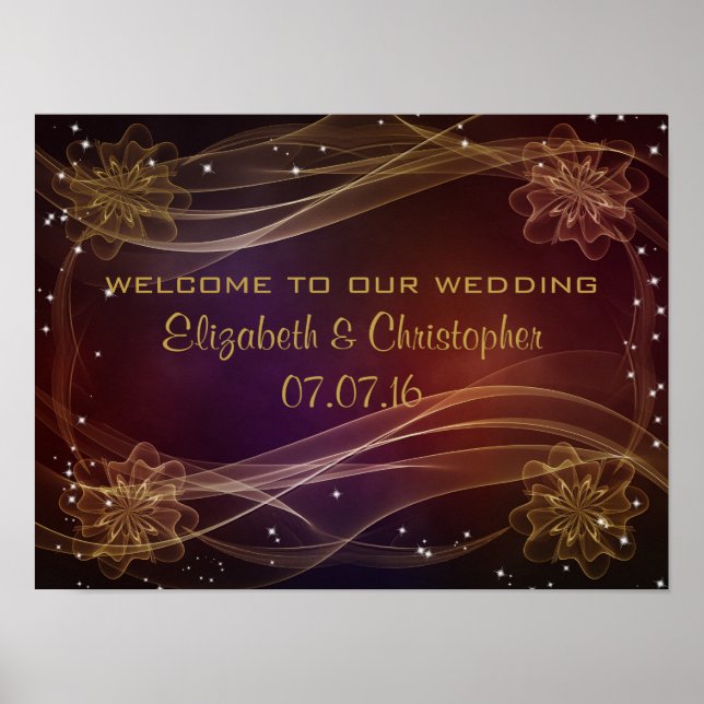 Poster Bienvenue à notre design mariage (Devant)