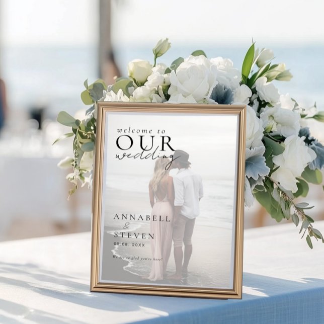 POSTER BIENVENUE À NOTRE MARIAGE (Photo WELCOME TO OUR WEDDING Poster with your Photo, Names & Date.)