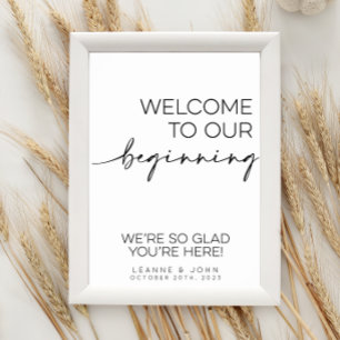 Poster Bienvenue À Notre Mariage Débutant