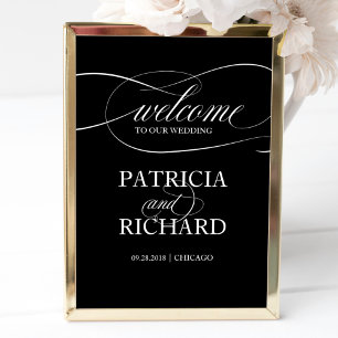 Poster Bienvenue à notre Mariage Panneau noir