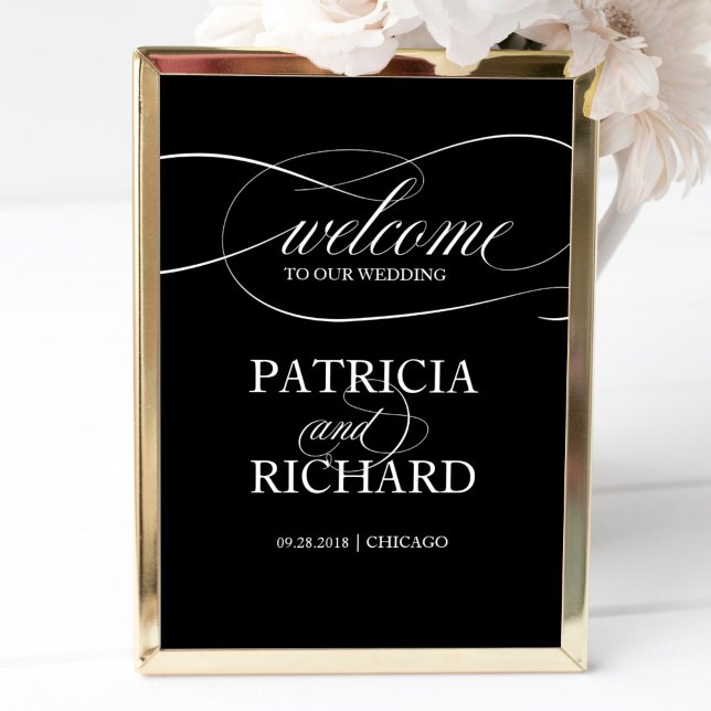 Poster Bienvenue à notre Mariage | Panneau noir (Créateur téléchargé)