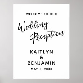 Poster Bienvenue à notre panneau de réception de mariage