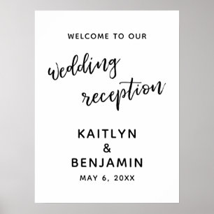 Poster Bienvenue à notre panneau de réception de mariage