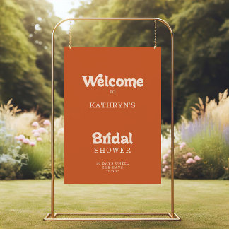 Poster Bienvenue à une Baby Shower de mariage en terre cu