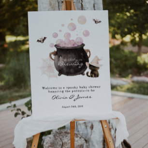 Poster Bienvenue à une Baby Shower Halloween : Un Bébé se
