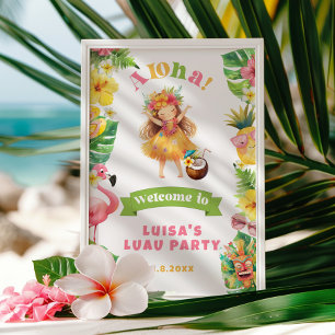 Poster Bienvenue à une fête d'anniversaire Aloha Hawaii L