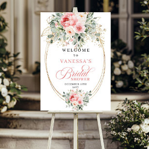 Poster Bienvenue à une Mariée Moderne avec des Fleurs de