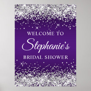 Poster Bienvenue à une soirée de mariage royal avec paill