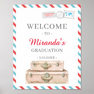 Poster Bienvenue à World Travel Aeroplane Graduation Part