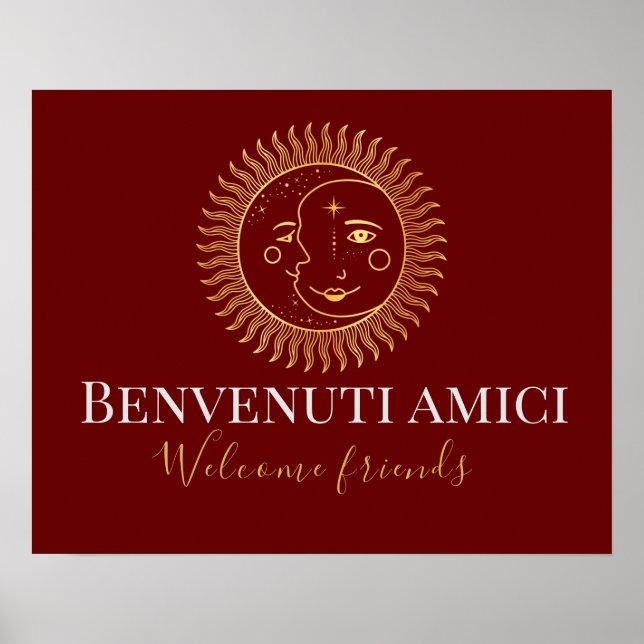 Poster Bienvenue Amis Anglais / Italien (Devant)