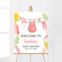 Bienvenue au Baby shower Girl Popsicle