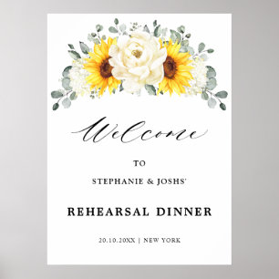 Poster Bienvenue au dîner de répétition de la pivoine ivo