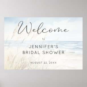 Poster Bienvenue au mariage aquarelle moderne au bord de
