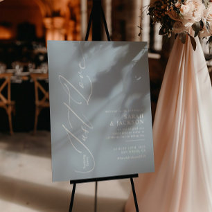 Poster Bienvenue au mariage Bleu Rien de fantaisiste, jus