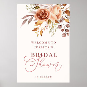 Poster Bienvenue au mariage bohème aquarelle floral