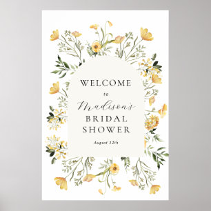 Poster Bienvenue au mariage champêtre délicat