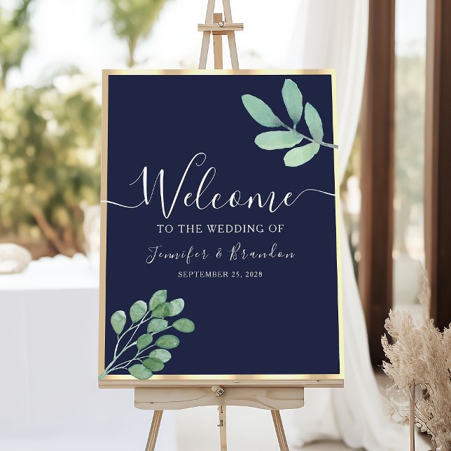 Poster Bienvenue au Mariage de la Marine Blue Green (Créateur téléchargé)