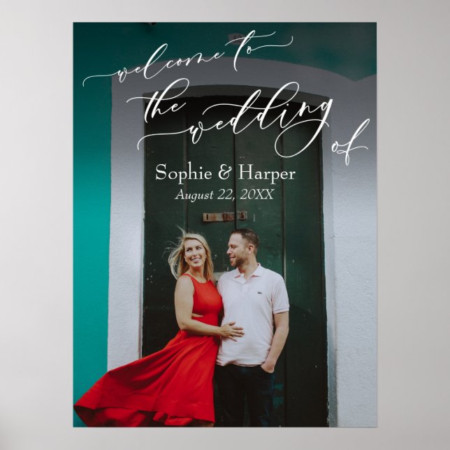 Poster Bienvenue au Mariage de l'Enseigne de la Photo (Devant)