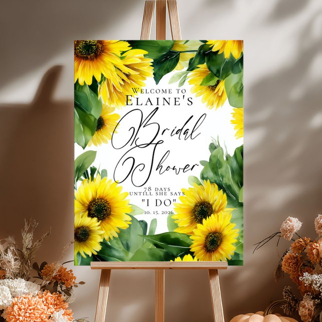 Poster Bienvenue au mariage de tournesols (Créateur téléchargé)