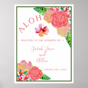 Poster Bienvenue au Mariage Hawaiian Aloha