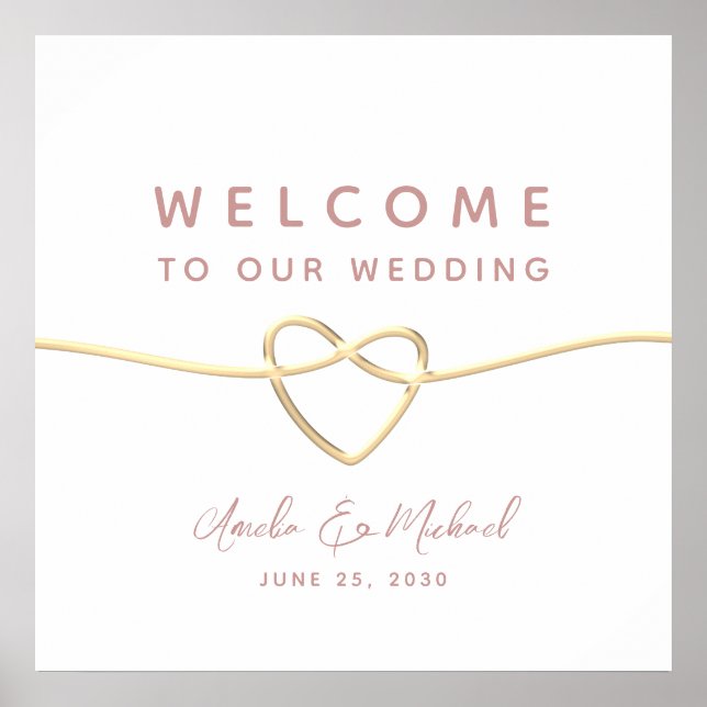 Poster Bienvenue au mariage minimaliste (Devant)