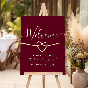 Poster Bienvenue au mariage romantique en Bourgogne