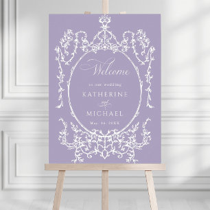 Poster Bienvenue au mariage romantique français sous le s