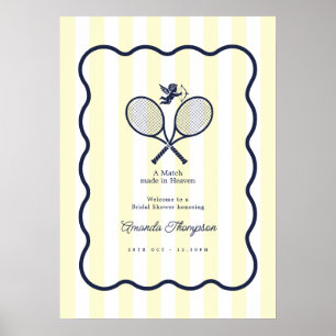 Poster Bienvenue au Tennis Préparatoire Mariage Nuitée Na