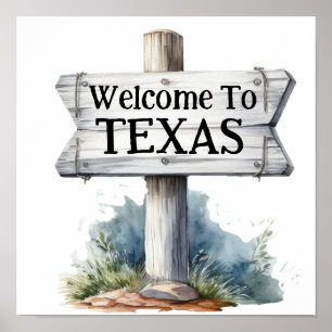 Poster Bienvenue au Texas