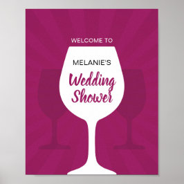 Poster Bienvenue au Wedding shower de dégustation de vin