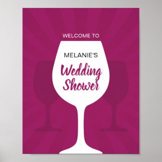 Poster Bienvenue au Wedding shower de dégustation de vin