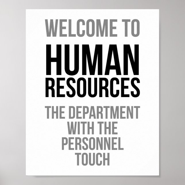 Poster Bienvenue Aux Ressources Humaines (Devant)